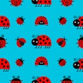 Ladybug Ladybird icon set. Baby collection. Funny insect. Seamless Pattern Royalty Free Stock Photo