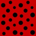 ladybug pattern, seamless vector illustration with red background and black spots, ladybird bug polka dot print for Royalty Free Stock Photo