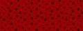 Ladybug seamless pattern. Black polka dot on red background. Retro design for scrapbooking paper, fabric, wallpaper