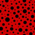 Ladybug seamless pattern. Lady bug background with red and black colors. Ladybird texture for print. Summer, spring fashion in Royalty Free Stock Photo