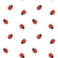 Ladybug seamless pattern. Ladybird repeating background for wallpaper, wrapping