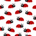 Ladybug seamless pattern Royalty Free Stock Photo