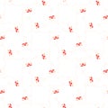 Ladybug seamless pattern. Ladybugs fly on a white background