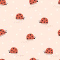 Ladybug seamless pattern vector