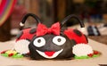 Ladybug shaped birthday cake Royalty Free Stock Photo