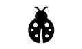 Ladybug silhouette on white background Royalty Free Stock Photo