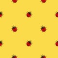 Ladybug.Vector seamless pattern. Royalty Free Stock Photo