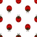 Ladybug.Vector seamless pattern. Royalty Free Stock Photo