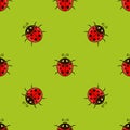 Ladybug.Vector seamless pattern. Royalty Free Stock Photo