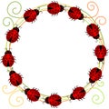 Ladybugs border frame