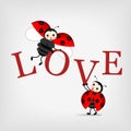 Ladybugs with letters LOVE