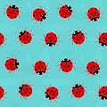 Ladybugs - old-fashioned vector pattern