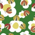 Ladybugs pattern Royalty Free Stock Photo