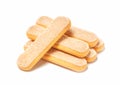 Ladyfingers or savoiardi biscuit, italian desserts and sponge cookies Royalty Free Stock Photo