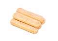 Ladyfingers or savoiardi biscuit, italian desserts and sponge cookies Royalty Free Stock Photo