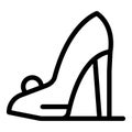 Ladylike high heels icon outline vector. Designer shoe pair