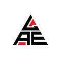 LAE triangle letter logo design with triangle shape. LAE triangle logo design monogram. LAE triangle vector logo template with red Royalty Free Stock Photo