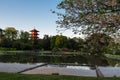 Laeken, Brussels Belgium: Landscape view over the Royal Glasshouses during the yearly spring opening with the