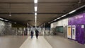 Laeken, Brussels Capital Region - Belgium - Maghreb people walking to the ticket control gates of the local Bockstael metro