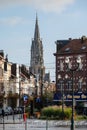 Laeken, Brussels Capital Region, Belgium - The old market square of Bockstael with the Our Lady church in the background