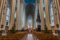 Neo-gothic interior design of the roman catholic church of Our Lady of Laeken, Brussels, Belgium