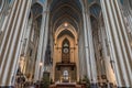 Neo-gothic interior design of the roman catholic church of Our Lady of Laeken, Brussels, Belgium