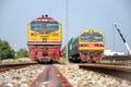 Laem Chabang,Thailand:Two locomotives freight park