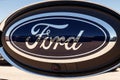 Lafayette - Circa April 2018: Ford Oval tailgate logo on an F-150 pickup truck XIV