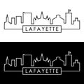 Lafayette city skyline. Linear style. Royalty Free Stock Photo