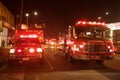 LAFD fire engines parked on Sunset Blvd.