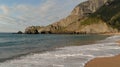 Laga beach, Basque country landscape, Atlantic ocean coastline, travel landmark