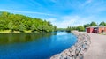 Lagan river in Stromsnasbruk town. Sweden Royalty Free Stock Photo