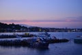 Laganas harbour - view in dusk in Zakynthos.