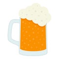 Lager Beer Glass Flat Icon Isolated on White Royalty Free Stock Photo