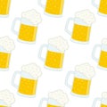 Lager Beer Glass or Mug Seamless Pattern