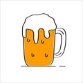 Lager beer icon. Vector beer. Glass with beer design vector flat isolated illustration Royalty Free Stock Photo