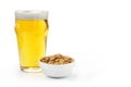 Lager and peanuts