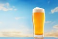 Glass beverage drink yellow refreshment background cold lager pint beer alcohol mug Royalty Free Stock Photo