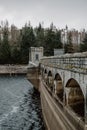 Laggan Dam and Roy bridge on River Spean in Scotland.