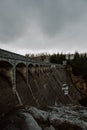 Laggan Dam and Roy bridge on River Spean in Scotland.