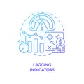 Lagging indicators blue gradient concept icon