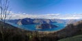Lago d'Iseo and Montisola from S. Maria del Giogo Royalty Free Stock Photo
