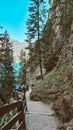 Lago di Braies beautiful dolomiti lake italy Royalty Free Stock Photo