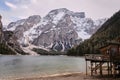 Lago di Braies in Dolomiti mountains Royalty Free Stock Photo