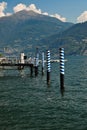 Lago di Como boat pier. Royalty Free Stock Photo