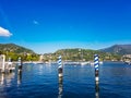 Lago di Como boat pier in Italy Royalty Free Stock Photo