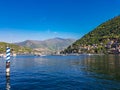 Lago di Como boat pier in Italy Royalty Free Stock Photo