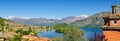 Lago di Como high definition panorama with Ossuccio Royalty Free Stock Photo