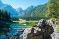 Lago di Fusine lake in Julian alps