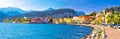 Lago di Garba town of Torbole panoramic view Royalty Free Stock Photo